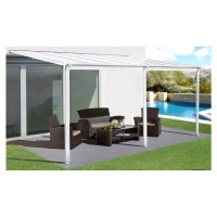 Hliníková pergola LANITPLAST WALL 53 biela + opál PC LG2133