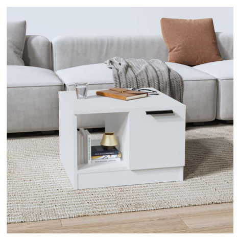vidaXL Konferenčný stolík biely 50x50x36 cm spracované drevo