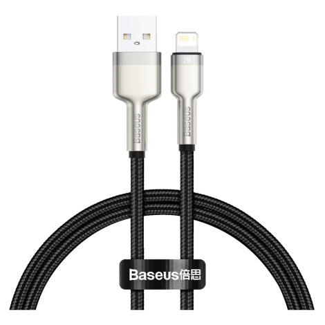 Dátový kábel Baseus Cafule Metal USB - Lightning  2,4A 0,25 m čierny