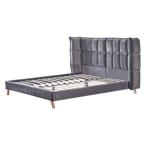 Dvoulůžková postel Scandino 160 x 200 cm šedá Halmar