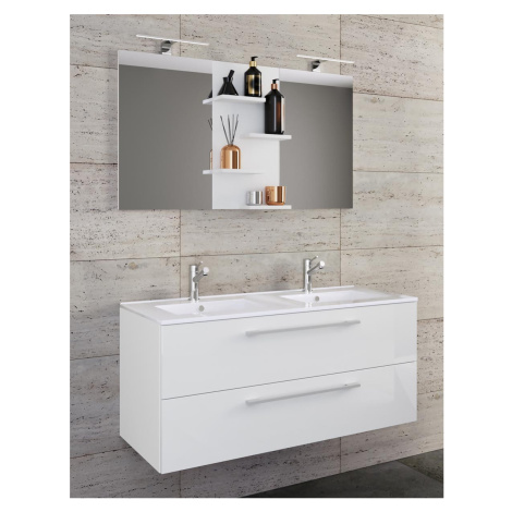 VCM 3dílná umyvadlová skříňka Budasi, bílá