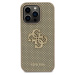 Guess Perforated 4G Glitter Metal Logo Kryt pre iPhone 15 Pro, Zlatý