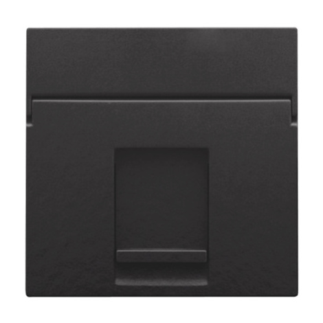 Kryt zásuvky dátovej 1xRJ45 clonky čierna piano  (NIKO)
