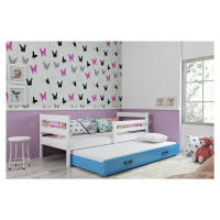 BMS Detská posteľ s prístelkou ERYK 2 FARBA: Biela, ROZMER: 80 x 190 cm, DOPLNKOVÁ FARBA: Modrá