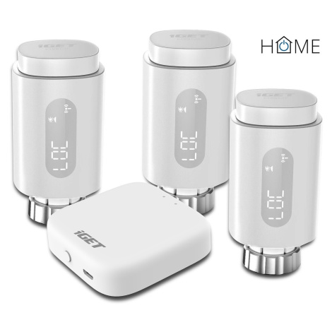 IGET HOME TS10 Premium kit (3x TS10 Thermostat Radiator Valve + 1x GW1 Gateway) Solarix