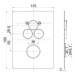 Mereo Mereo, Termostatická podomietková tlačidlová batéria - 3-cestná - hranatý kryt, MER-CB6015