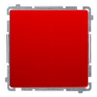 Jednopólový spínač, radenie č. 1, (prístroj s krytom), 10AX, pružinové svorky,, červený