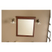 SAPHO - CROSS zrkadlo v drevenom ráme 700x800, mahagon CR012