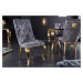 LuxD 26823 Dizajnová stolička Rococo Levia hlava sivá / zlatá