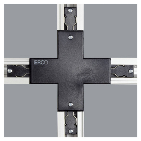 ERCO krížový konektor 3-fázové koľajnice, čierna