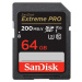 SanDisk SDXC karta 64GB Extreme PRO (200 MB/s Class 10, UHS-I U3 V30)