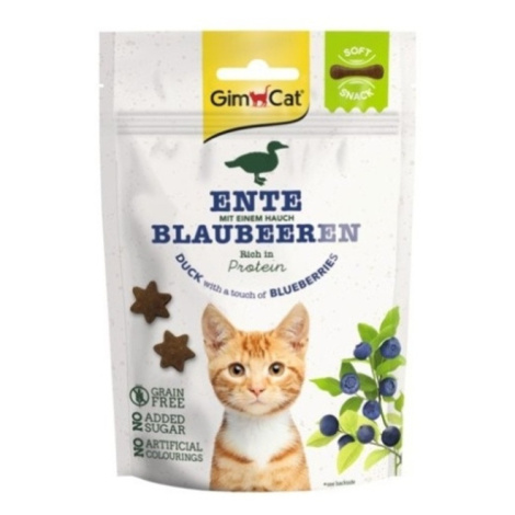 GIMCAT Soft Snacks kačica s čučoriedkami maškrta pre mačky 60 g Gimborn