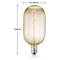 Lucande LED E27 T140 4W 2 700 K stmieva jantárová