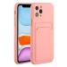 Samsung Galaxy M52 5G SM-M526B, silikónové puzdro s držiakom kariet, Wooze Card Slot, ružová far