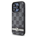 DKNY PU Leather Checkered Pattern and Stripe Zadný Kryt pre iPhone 12/12 Pro Black