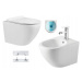 Mexen LENA Rimless, závesná WC misa so sedátkom + bidet, biela, 30224000+35224800