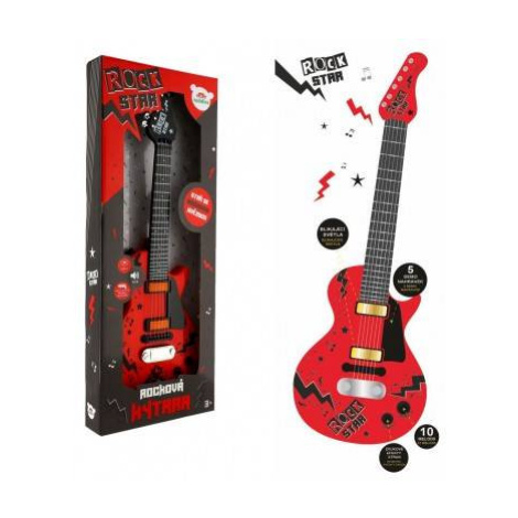 Gitara elektrická ROCK STAR plast 58cm na batérie so zvukom, svetlom v krabici 24x62x5,5cm