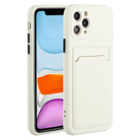 Samsung Galaxy A20e SM-A202F, silikónové puzdro s držiakom kariet, Wooze Card Slot, biele