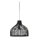 Čierne stropné svietidlo s ratanovým tienidlom ø 42 cm Pocita - Light & Living