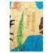 Modrý detský protišmykový koberec Chilam Map, 100 x 160 cm