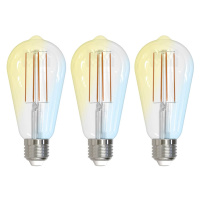 LUUMR Smart LED, E27, ST64, 7W, ZigBee, Tuya, číra, sada 3 ks