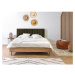 Tmavozelená/prírodná dvojlôžková posteľ s roštom 160x200 cm Oceane – Bobochic Paris