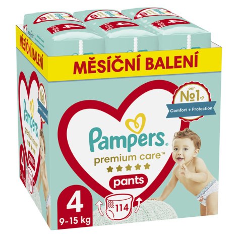 PAMPERS Premium Care veľ. 4 plienkové nohavičky 9-15 kg 114 ks