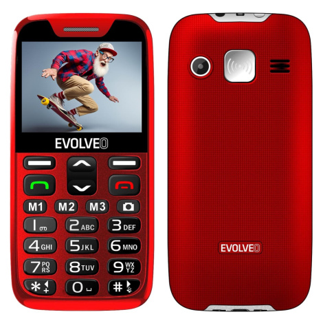 EVOLVEO EasyPhone XR, mobilný telefón pre seniorov s nabíjacím stojanom, červený