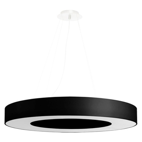 Čierne závesné svietidlo s textilným tienidlom ø 70 cm Galata Slim – Nice Lamps