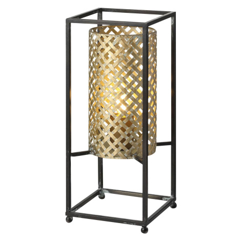 Stolná lampa Petrolio, čierna/zlatá, výška 37 cm Freelight