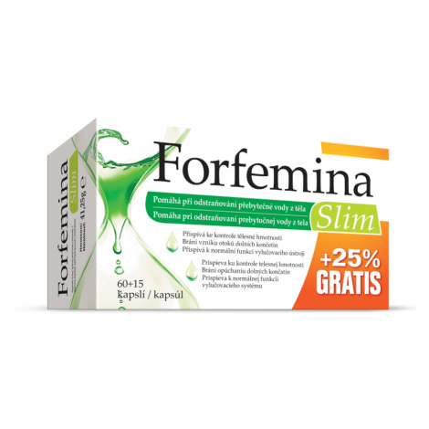 FORFEMINA Slim odvodnenie tela 25% GRATIS 75 kapsúl