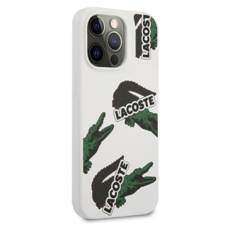 Lacoste Liquid Silicone Allover Pattern Kryt pre iPhone 13 Pro Max White