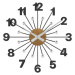 Drevené čierne hodiny s kameňmi Vlaha design VCT1081, 49 cm