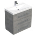 Kúpeľňová skrinka s umývadlom Naturel Cube Way 80x76,5x46 cm betónový mat CUBE46803BEVER