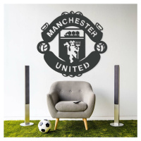 Drevený obraz - Logo Manchester United, Antracitovo-šedá