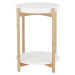 KONDELA Kabra príručný stolík s odnímateľnou táckou biela / prírodná