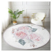 Bielo-ružový prateľný okrúhly koberec vhodný pre robotické vysávače ø 100 cm Comfort – Mila Home