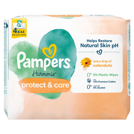 PAMPERS Harmonie Protect & Care, Detské čistiace obrúsky 4 x 44 ks