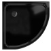 MEXEN/S - Flat sprchová vanička štvrťkruhová slim 100 x 100, čierna + čierny sifón 41701010B