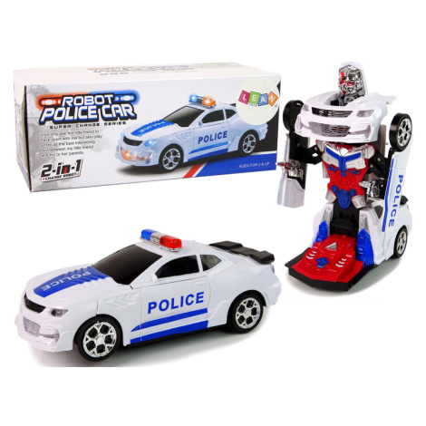 mamido Elektrické autíčko - Policajné 2v1 Transformers - Zvuky výstrelov Svetla