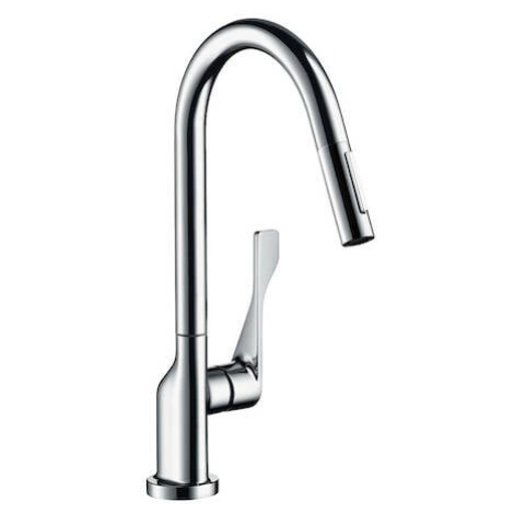 Drezová batéria Hansgrohe Axor Citterio s vyťahovacou sprškou vzhľad nerezu 39835800