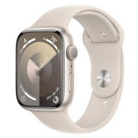 APPLE WATCH SERIES 9 GPS 45MM STARLIGHT ALUMINIUM CASE WITH STARLIGHT SPORT BAND - S/M, MR963QC/