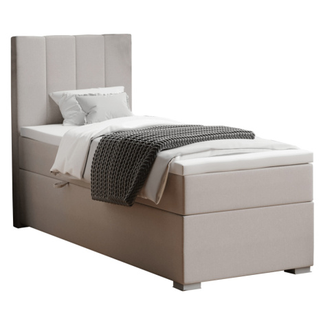 Boxspringová posteľ, jednolôžko, taupe, 80x200, ľavá, BRED Tempo Kondela