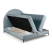 Svetlomodrá boxspring posteľ s úložným priestorom 180x200 cm Sunrise – Cosmopolitan Design