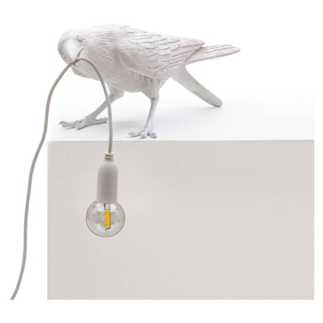 Stolová LED lampa Bird Lamp, hrajúca, biela SELETTI