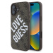 Guess Leather 4G Big Love Logo Kryt s MagSafe pre iPhone 16, Hnedý