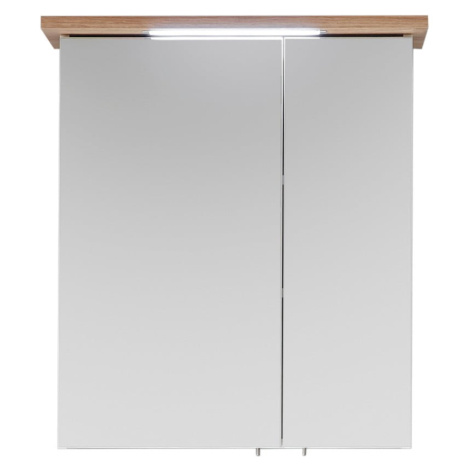 Biela závesná kúpeľňová skrinka so zrkadlom 60x72 cm Set 923 - Pelipal