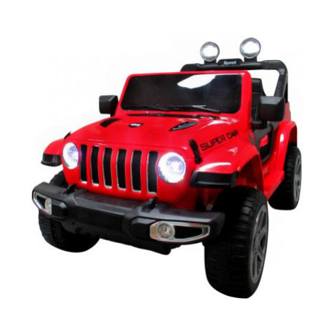 mamido  Veľký Jeep X4 4x4 červený, Pohodlné sedátko s pohonom na všetky kolesá Hojdacie auto