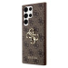 Guess PU 4G Metal Logo Zadný Kryt pre Samsung Galaxy S24 Ultra Brown