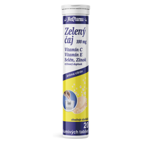 MEDPHARMA Zelený čaj 100 mg E +Se +Zn 20 tabliet